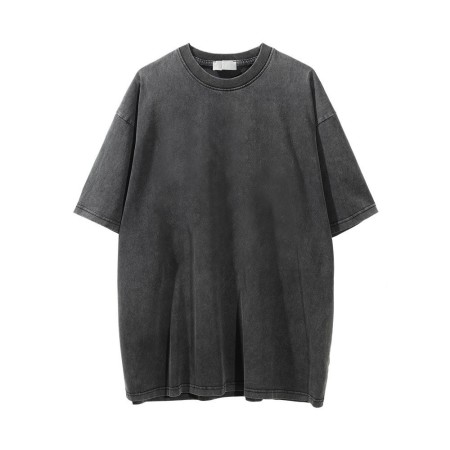 Washed and distressed dropped shoulder loose half sleeves 1