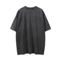 Washed and distressed dropped shoulder loose half sleeves 1