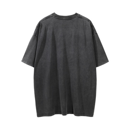 Washed and distressed dropped shoulder loose half sleeves 1