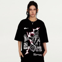 Anime cartoon line print short sleeves 2