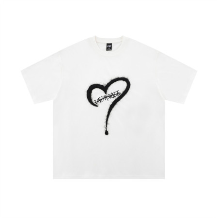 love embroidered short sleeve t-shirt 3