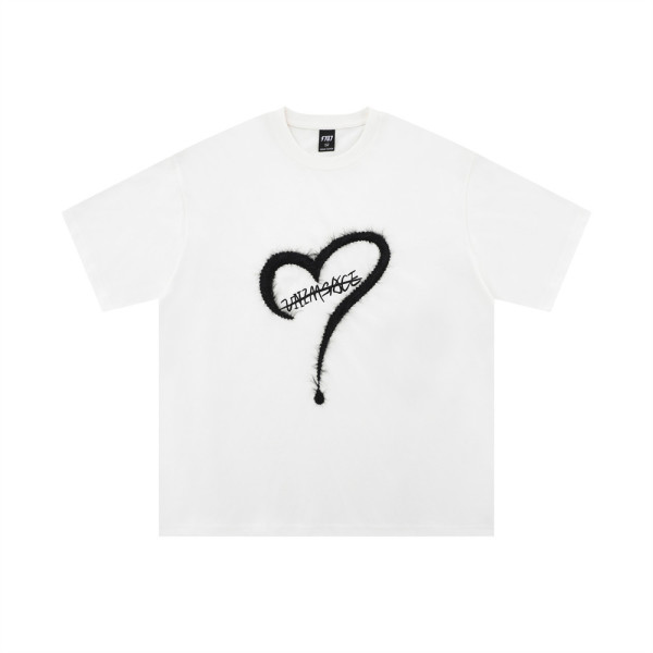 love embroidered short sleeve t-shirt 3
