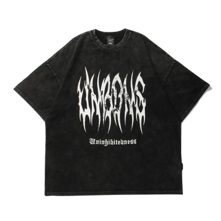 Dark style abstract print short-sleeved T-shirt 4