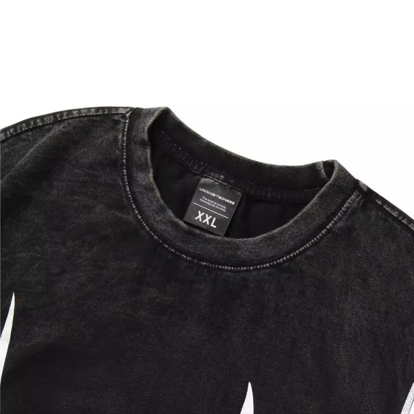 Dark style abstract print short-sleeved T-shirt 4