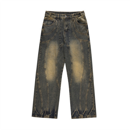 Trendy brand personalized wide leg denim trousers 31