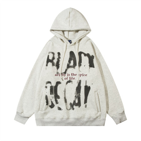Dark blurred letter print hooded sweatshirt 42