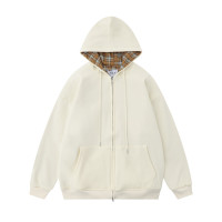 Solid color simple hooded cardigan sweatshirt 44
