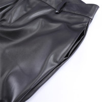 Glossy pleated PU leather pants 53