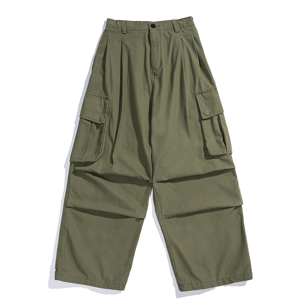Solid Color Multi-Pocket Cargo Pants 52