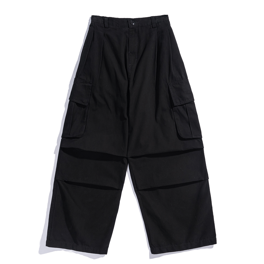 Solid Color Multi-Pocket Cargo Pants 52
