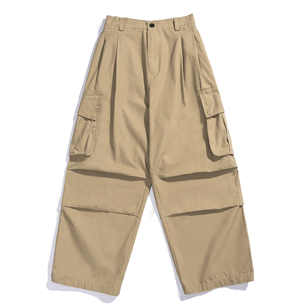Solid Color Multi-Pocket Cargo Pants 52