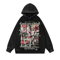 Trendy high street anime cartoon print hooded sweatshirt 43